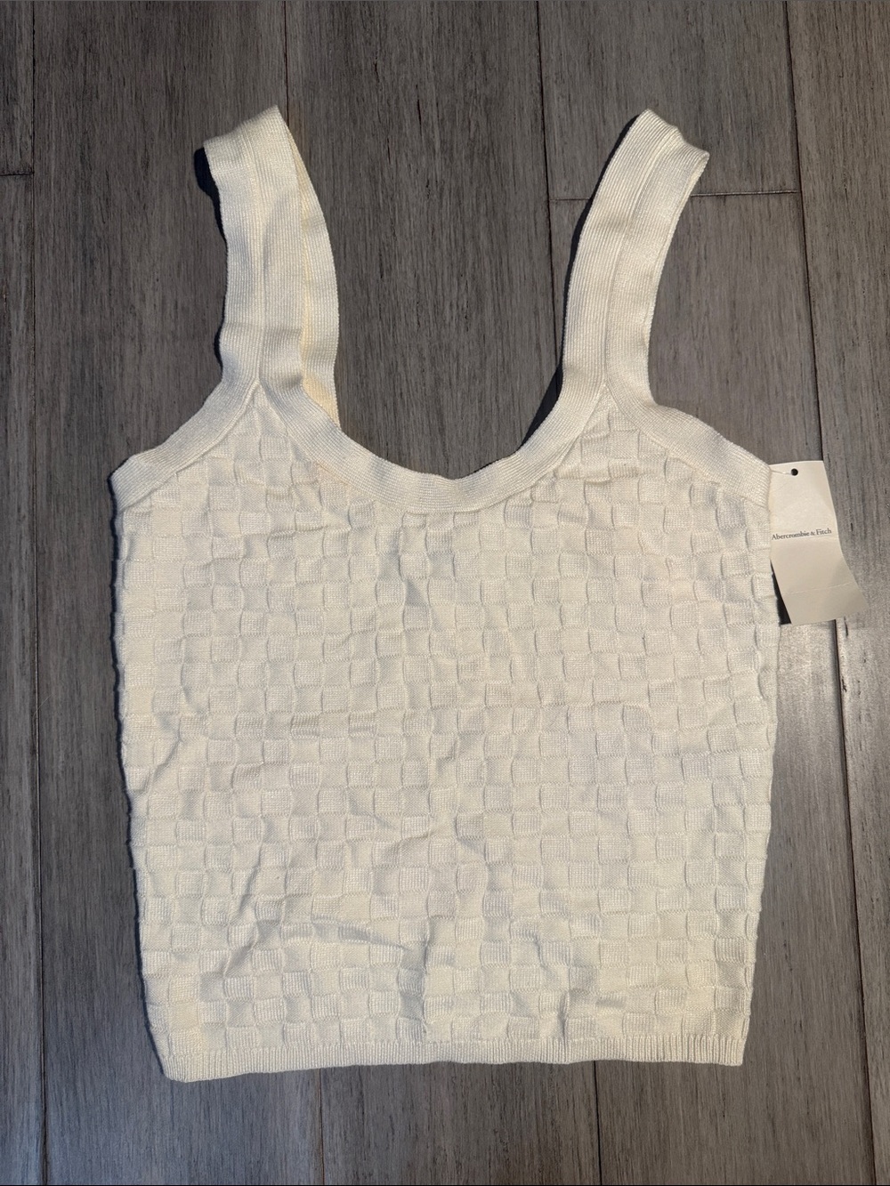 Abercrombie & Fitch Cream Textured Knit Sweater Tank Top - Size XS